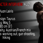 Character interview: Kuon 1